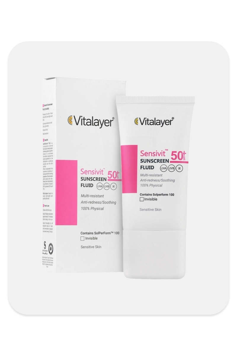فلوئید ضد آفتاب SPF50 پوست حساس ویتالیر